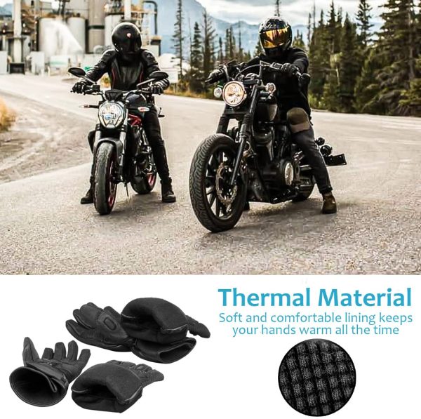 Buchii Summer Motorbike Gloves, Goat Leather TPU Hard Knuckle Protector Touchscreen Motorcycle Gloves Men with Strap Closure Double Layer Amara and Silicone on Palm for Extra Durability - Image 3