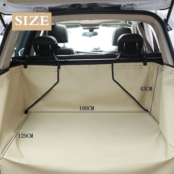 Dog Cargo Liner Cover - Car Boot Liner Protector Waterproof - Pet Seat Cover Floor Mat Nonslip Universal for Car SUV Truck Jeeps Vans - Beige - Image 8