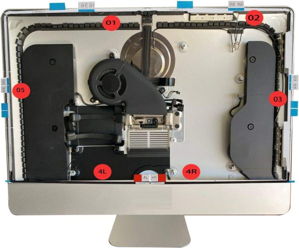 LCD Adhesive Strip Kit (2 Sets),  LCD Screen Display Strips Stickers Replacement Tools + 2 Opening Wheel Tools, iMac 21.5?? 2012/2013 / 2015/2017, A1418 (iMac 21.5 Inch-A1418)