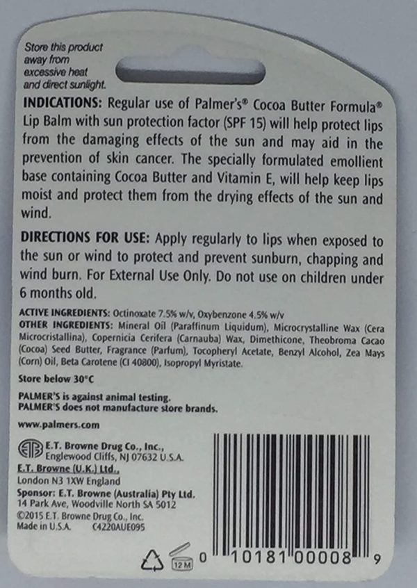 PALMER'S Cocoa Butter Formula SPF15 Lip Balm, 4g - Image 2