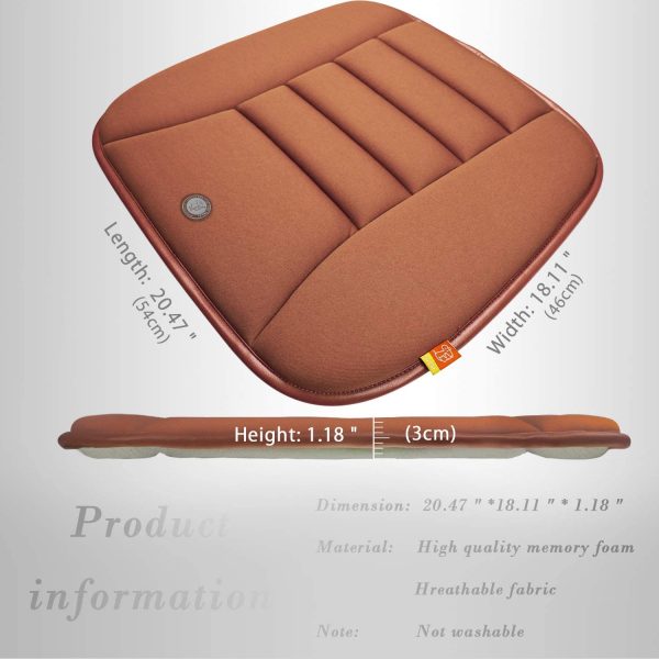 RaoRanDang Car Seat Cushion Pad for Car Driver Seat Office Chair Home Use Memory Foam Seat Cushion, Coffee - Image 8