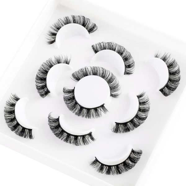 Russian Strip Lashes, DD Curl Mink Lashes, Natural False Lashes , Fluffy Eyelashes Mink, Faux Mink Eyelashes Natural Look, Natural Wispies False Eyelashes (HD03)