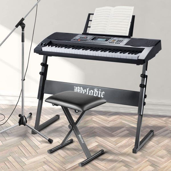 Melodic Keyboard Stand Stool Set Folding Piano Seat Adjustable Chair - Image 2