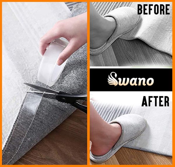 Swano Heavy Duty Double Sided Nano Transparent Tape 5 Meter (16.5 Feet) Removable, Trace Less and Reusable Multi-Function Adhesive Mounting Sticky Wall Strips, Water and Moisture Proof. - Image 8