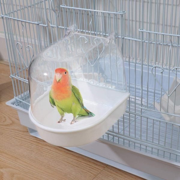 POPETPOP Bird Bath for Cage - Parrot Bath Box Bird Bathing Tub for Canary Budgies Parrot Parakeet Cockatiel Bird Cage Accessory Supplies (Random Color) - Image 4