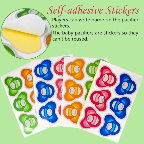 Pin The Pacifier on The Baby Game, Baby Shower Party Poster Favors Supplies for Baby Shower Party Birthday Party, Pin The Dummy on The Baby Game - with 24Pcs Pacifier Stickers - Image 7