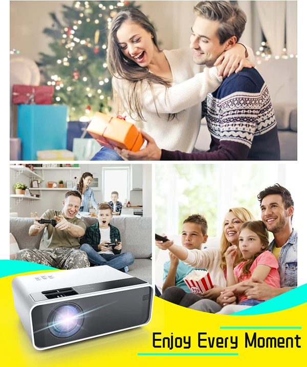 Mini Projector for iPhone,  WiFi Movie Projector with Synchronize Smartphone Screen, 1080P HD Portable Projector Supported 200" Screen, Compatible with Android/iOS/HDMI/USB/SD/VGA??White?? - Image 7