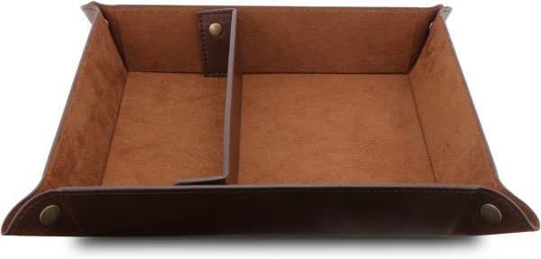 Londo Leather Tray Organizer - Practical Storage Box for Wallets, Watches, Keys, Coins, Cell Phones and Office Equipment - Image 3