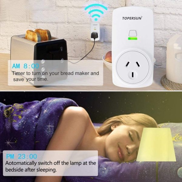 Smart Plug 2PCS WiFi Smart Socket Outlet Plug Enabled Electrical Power Switch App Control from Anywhere Remote Control Outlet with Timing Function Compatible with Amazon Alexa Echo and Google Home IFTTT - Image 3