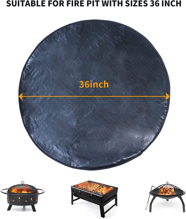 Fire Pit Mat Fireproof Mat Chimineas for Deck,Protection Grill & Patio Fire Pit Pad Hearth Rug, Fireproof Mat, Deck Protector for Wood Burning Fire Pit, Gas Fire Pit, Charcoal Grill (36 Inch) - Image 2