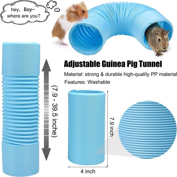 Changeary Guinea Pig Toys 7 Pieces Set-Rat Toys Rat Cage Accessories Adjustable Guinea Pig Tunnel Hamster Balls for Small Animals Playing, 7 Piece Set - Image 7