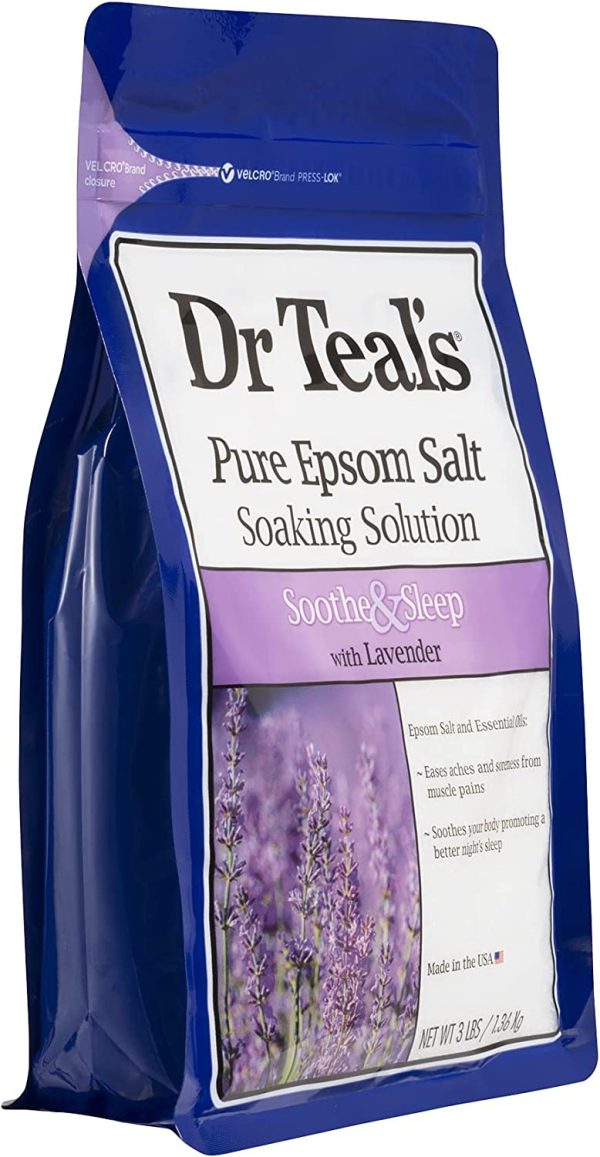 Dr. Teal??s Pure Epsom Salt Soaking Solution, Soothe & Sleep With Lavender, 3 Pound Bag - Image 3