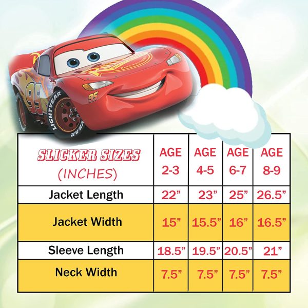 Disney Pixar Cars Little Boys' Lightning McQueen Waterproof Outwear Hooded Rain Slicker - Toddler