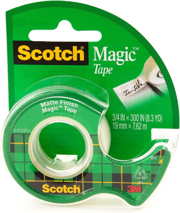 Scotch Matte Finish Magic Tape, 105, 19mm x 7.62m, Photo Safe - Image 2