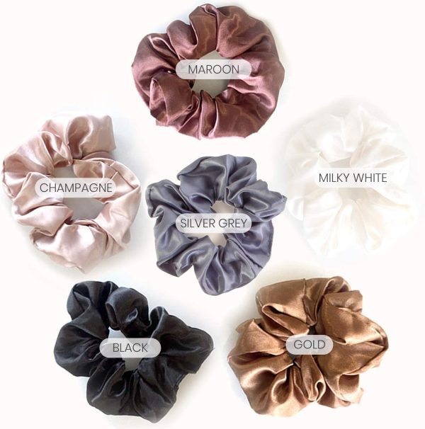 VAGA Cute Scrunchies For Hair 6 Colors Set, Our Hair Scrunchies Hair Elastics Ponytail Holder Pack of scrubchies are Softer Then Hair Ties, A Satin Scrunchie sruchies, Do not Pull Or Snag Thick Hair - Image 4