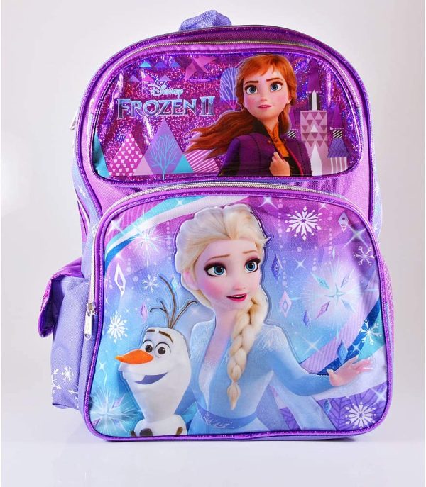 Disney Frozen 2 Elsa & Anna Kids Backpack 16" Large Bag- 19214, Blue, One_Size - Image 4