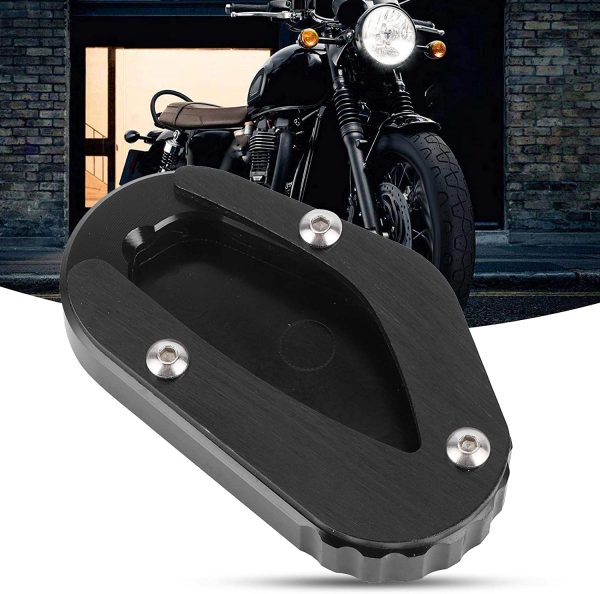 Motorcycle Kickstand Pad Side Stand Enlarge Pad Support Kickstand Extension Pad Fit for Bonneville T100 / T120 (Black) - Image 8