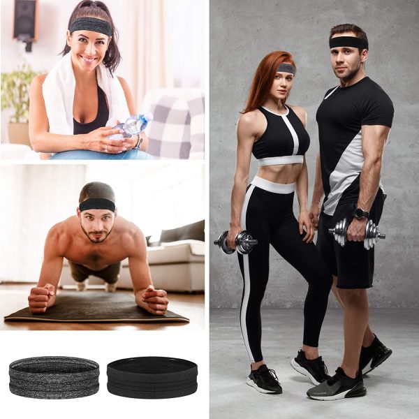 Lurrose 6pcs Metal Hair Band Men Women Comb Headbands&2pcs Sport Headbands Sweatband Unisex Hair Bands Wavy Hair Hoop for Home,Outdoor,Sport and Yoga - Image 3