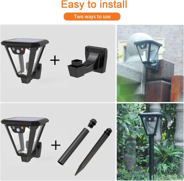 Solar Lights Outdoor,  100 LED Solar Powered Motion Sensor Light, Remote Control, USB Charging, Emergency Lighting, Waterproof Solar Wall Lights Outside for Garden Lawn Fence Door Yard Garage Pathway - Image 2