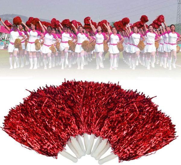 baotongle 12 PCS Cheerleading Squad Spirited Fun Poms Pompoms Cheer Costume Accessory for Party Dance Sports - Image 2