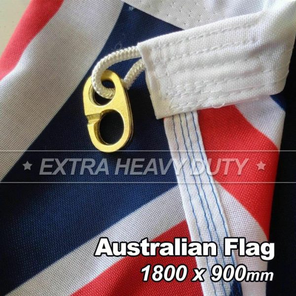 HEAVY DUTY Australian Aussie Flag Spun Polyester Brass Metal Clips 1800x900mm - Image 3