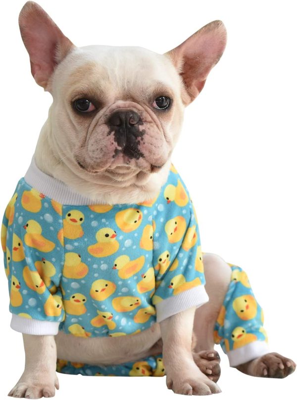 CuteBone Dog Pajamas Yellow Ducks Dog Apparel Dog Jumpsuit Pet Clothes Pajamas Coat - Image 2