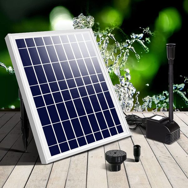 Gardeon Solar Powered Water Fountain Pump Kit with LED Light, 60W Solar Panel and Brushless DC Submersible Solar Fountain Pump for Patio, Garden and Pond - Image 4