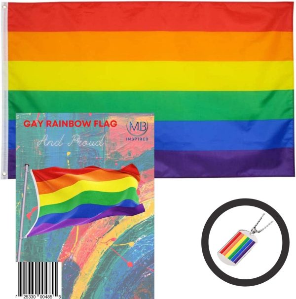 Rainbow Gay Pride Flag. Robust Full Size 5ft x 3ft. MJB Inspired ? Polyester Pride Flag is Suitable for Indoor or Outdoor use. Display Your Pride in who You are. - Image 5