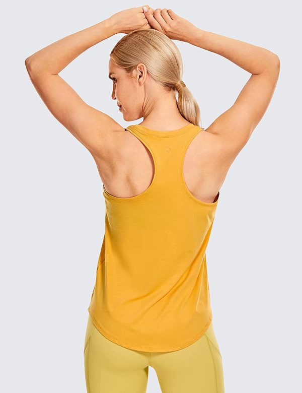 CRZ YOGA Women's Lightweight Pima Cotton Workout Tank Tops-Soft Racerback Athletic Yoga Tanks - Image 3