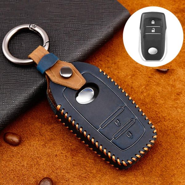 Car Key Fob Cover Keyring for Toyota CHR Rav4 Auris Avensis Prius Aygo Camry Corolla Land Cruiser 200 Prado Crown Accessories Key Case Remote Key Shell Key Holder Protector 2 Buttons Blue - Image 6