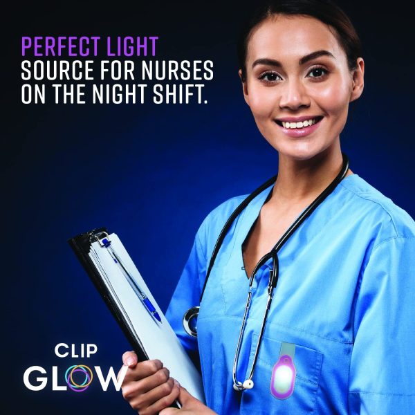 ClipGlow Rechargeable Night Light Nurse Nightshift Hands Free Lightweight Emergency Flashlight for Walking Running Pets Outdoors (Blue) - Image 3