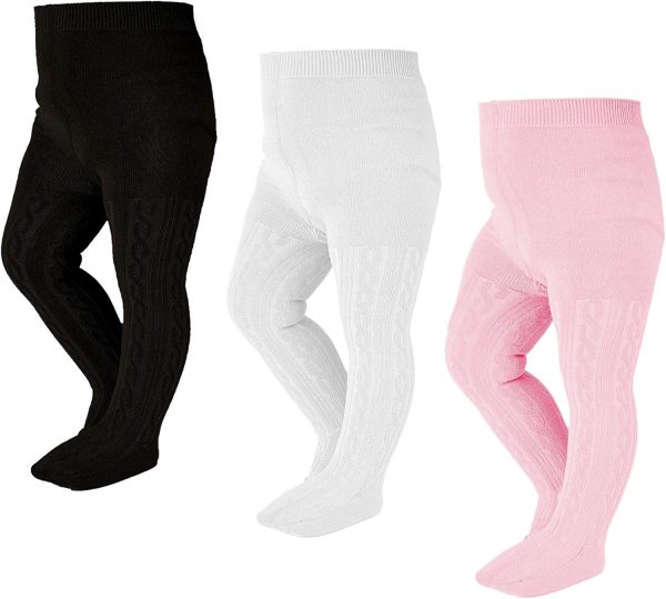 EPEIUS Baby Girls' Seamless Solid Cotton Tights (Pack of 3/6) - Image 5