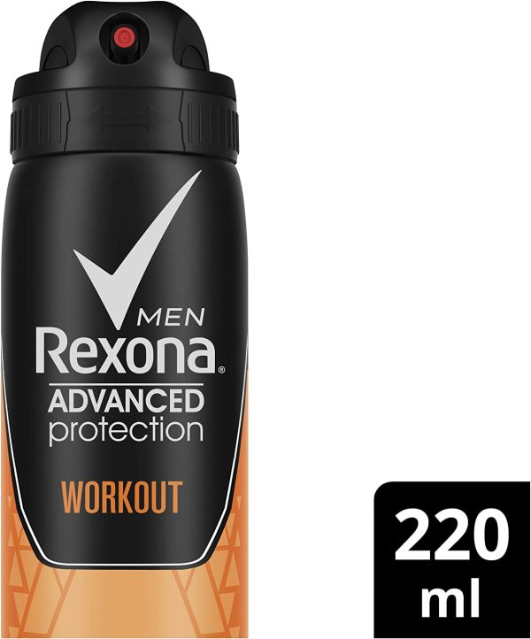 Rexona Men Advanced Protection Workout Antiperspirant Deodorant Aerosol Spray, 220 ml - Image 2