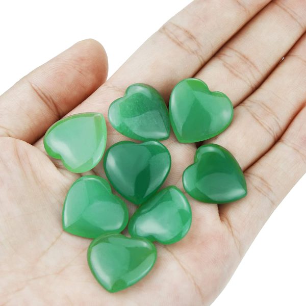 Marrywindix 15 Packs 0.8 Inch Healing Crystal Natural Green Aventurine Stone Heart Love Carved Palm Worry Stone Chakra Reiki Balancing - Image 7