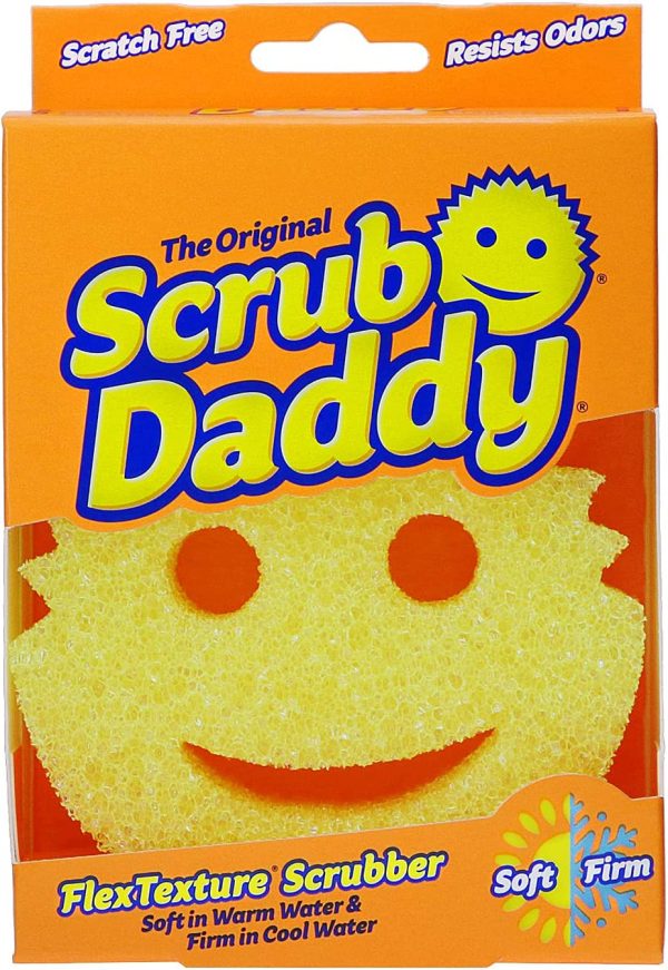 Scrub Daddy Flex Texture Cleaning Sponge, Original Yellow 4 1/8 inches - Image 2