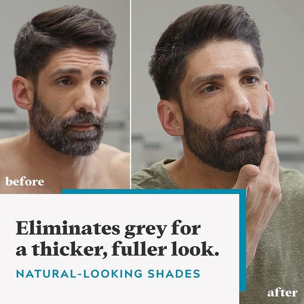 Just For Men Moustache & Beard, Beard Dye For Grey Hair With Brush Included, Eliminates Grey For A Thicker & Fuller Look - Colour: Light Brown, M-25 - Image 3