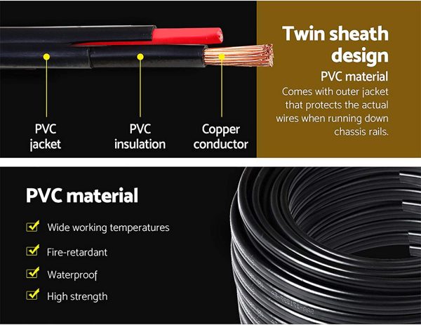 Twin Core Wire 1.85mm² 15AWG 30m Electric Cable with 2 Sheath protection and SAA-certified for Caravan/Truck/Traill/Battery - Image 5