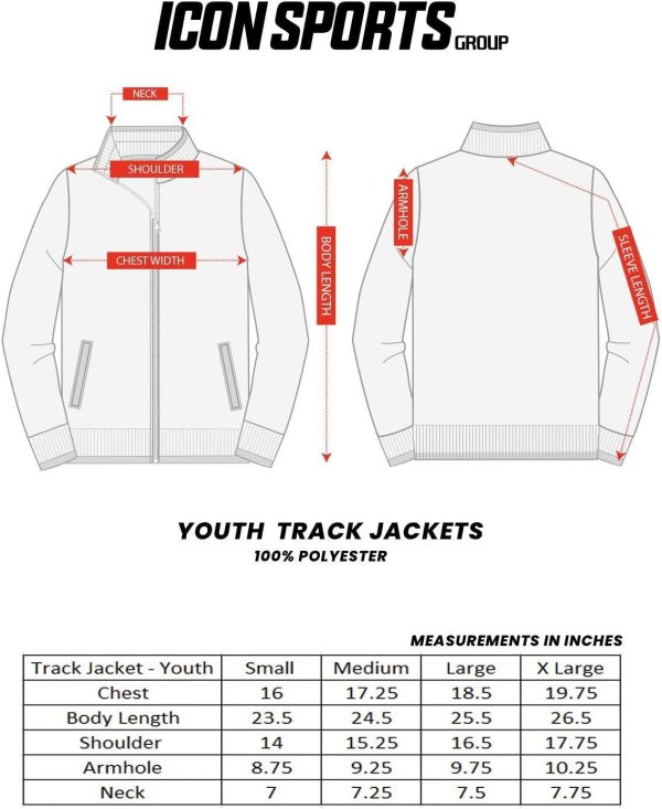 Icon Sports Soccer Track Jacket ?C Official Boy's World Football Club Team Casual Full Zip Up Active Youth Training Top - Image 2