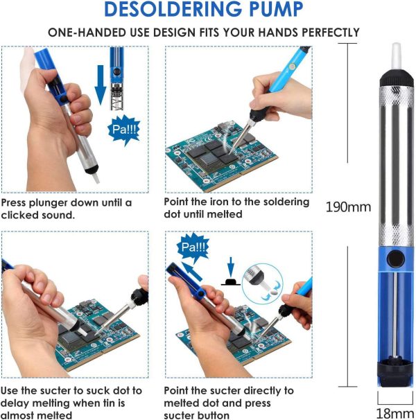 Slowton Electric Soldering Kit, Adjustable Temperature Soldering Iron with 5 Point Tool Carrying Box 2 Clamps for Different Basic Soldering Job (AU Plug) - Image 4