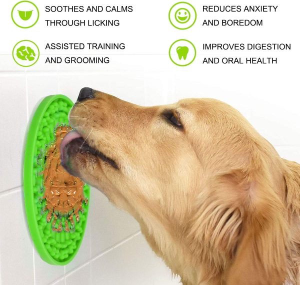 OAPRIRE Lick Mat for Dogs 2 Packs, Dog Lick Mat with Super Suction, Reduce Daily Anxiety, Slow Feeder Lick Mat Suctions to Wall for Pet Bathing, Grooming and Training with Cleaning Brush - Image 5