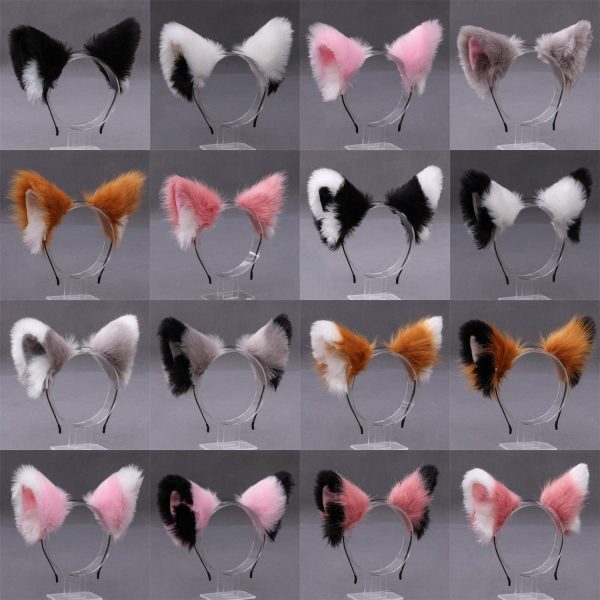 Faylay Cosplay Girl Plush Furry Cat Ears Headwear Accessory for Cam Girl Party - Image 2