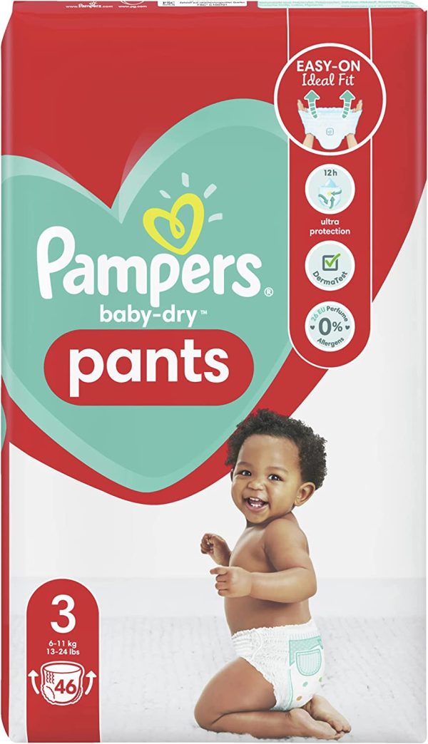 Pampers Baby-Dry Nappy Pants Size 3, 46 Count - Image 6