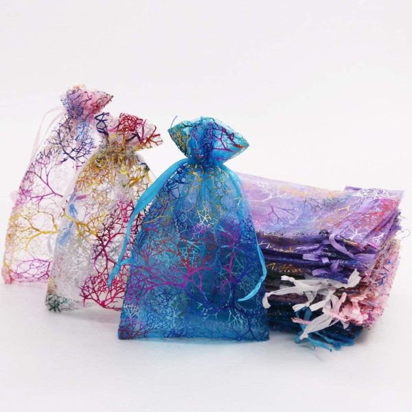 Mixed Color Coralline Organza Gift Bags, Wedding Favor Party Jewelry Candy Pouches,4x6 Inches,Pack of 100 - Image 6