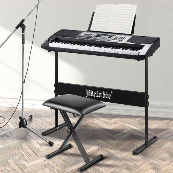 Melodic I Style Adjustable Keyboard Stand Folding Piano Stool Seat Chair Set - Image 6