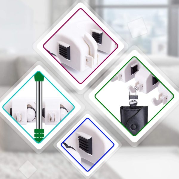 Mop and Broom Holder Wall Mount Broom Organizer Mop Hanger Home Cleaning Supplies Rake Garden Tool Storage Rack Garage Laundry Room Organizations - Image 5