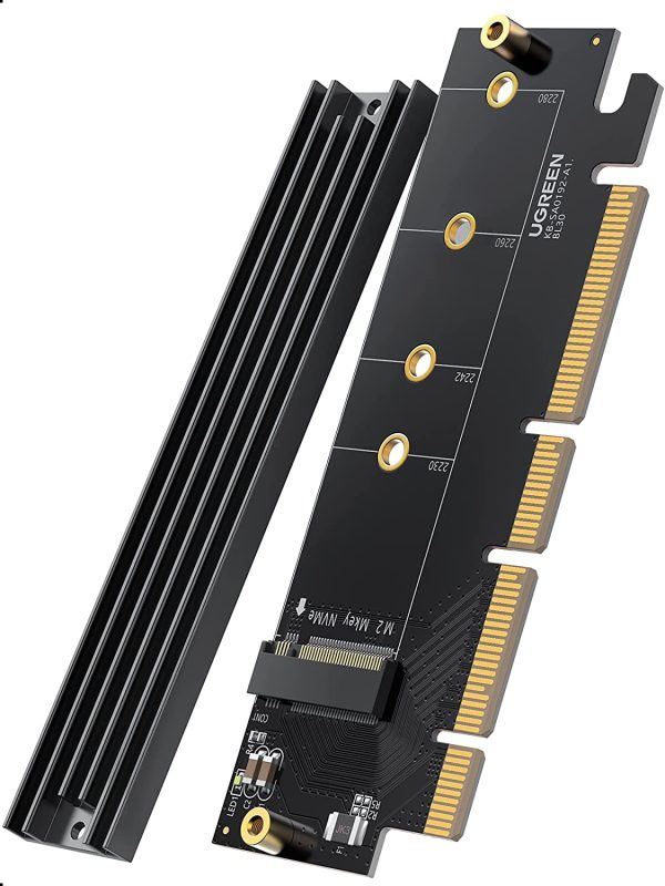 NVMe PCIe Adapter, M.2 SSD to PCIe 4.0 X16/X8/X4 Card with Heat Sink, M.2 PCIe Adapter for M-Key and M&B-Key NVMe SSD 2280/2260/2242/2230 - Image 6