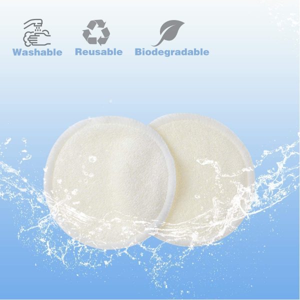 Reusable Makeup Remover Pads - JR INTL Organic Cotton Rounds Soft Bamboo Toner Pads with Laundry Bag, 20 Pcs