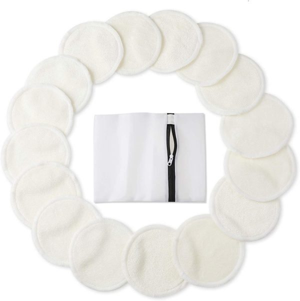 Reusable Makeup Remover Pads - JR INTL Organic Cotton Rounds Soft Bamboo Toner Pads with Laundry Bag, 20 Pcs - Image 2