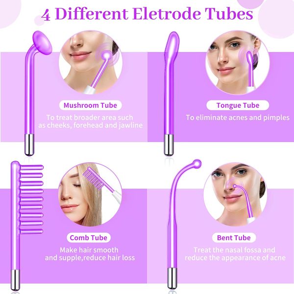 High F requency Facial Wand 4-Piece Set, Facial Machine for Face Eyes Hair Body - Image 5