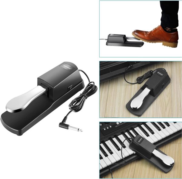 Neewer Universal Piano-Style Sustain Foot Pedal with Polarity Switch Design Compatible with Any Electronic Keyboard with 1/4 Input Jack - Image 6